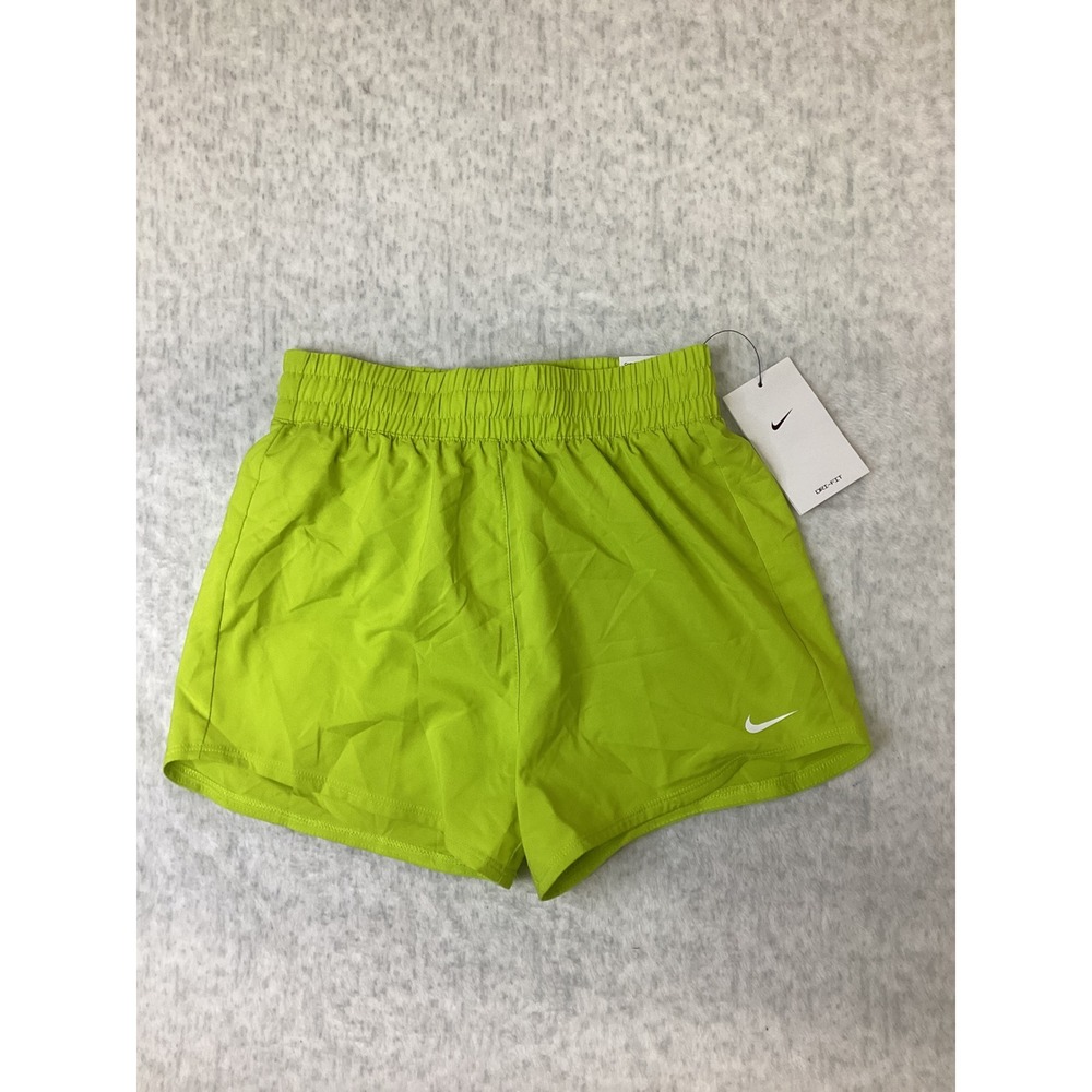 Nike One Kids Dri-FIT Training Shorts Lime Green DX4967-308 XS